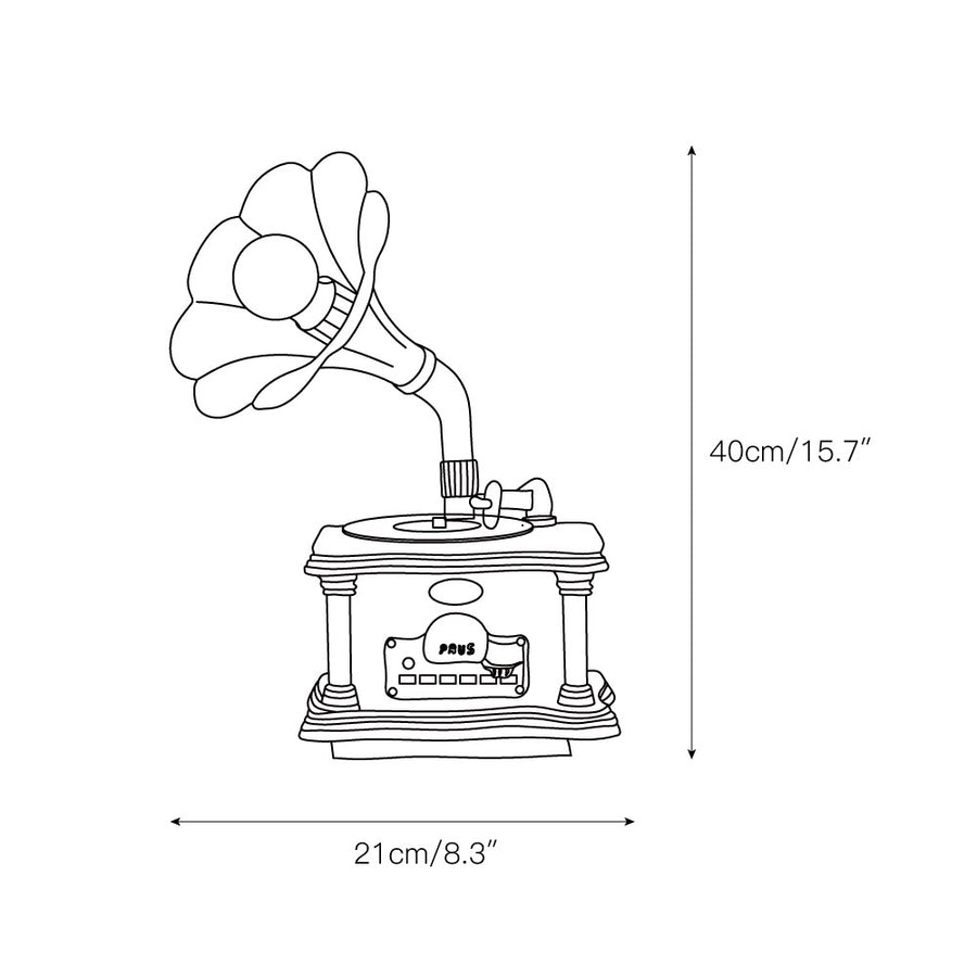 Phonograph Table Lamp – detail 3 — Dimension drawings 1