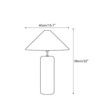 Tall Floral Marble Table Lamp – detail 3 — Dimension drawings 1