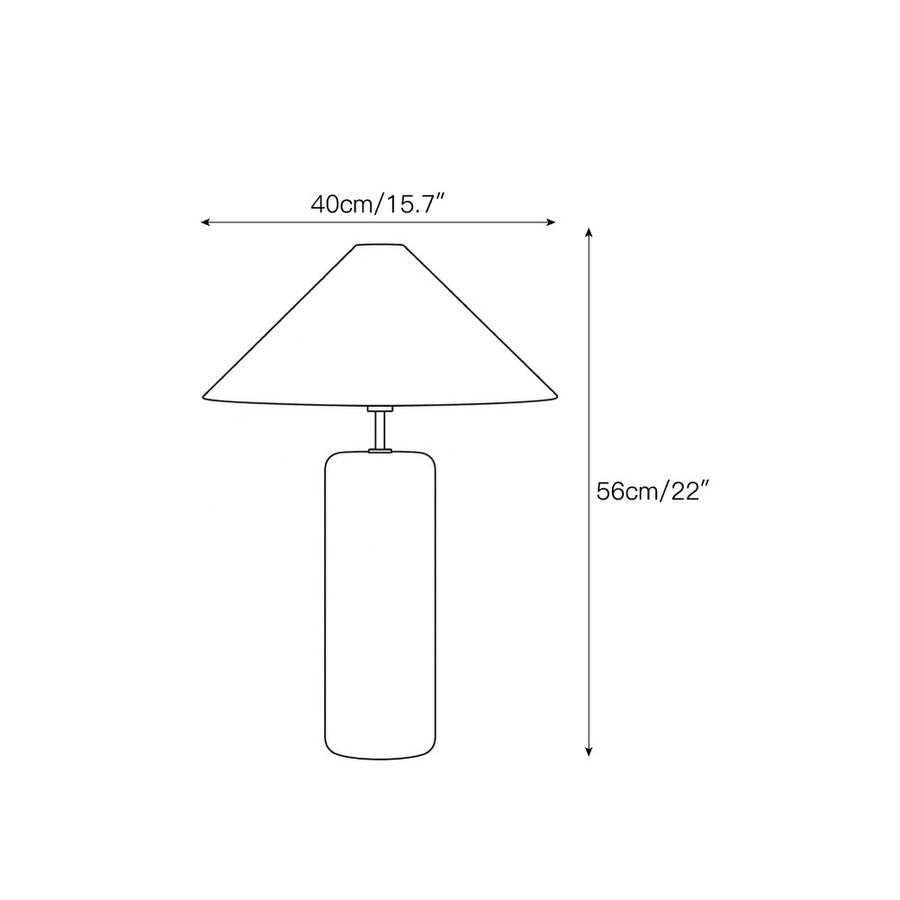 Tall Floral Marble Table Lamp – detail 3 — Dimension drawings 1