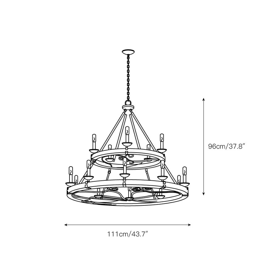 Taulbee Chandelier – detail 4 — Dimension drawings 2