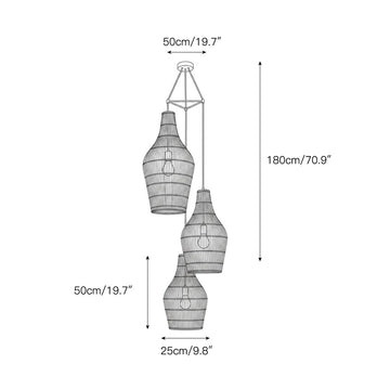 Taylor Rattan Pendant Lamp – detail 4 — Dimension drawings 2