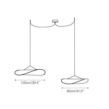 Tense Dupont Paper Pendant Lamp – detail 4 — Dimension drawings 2