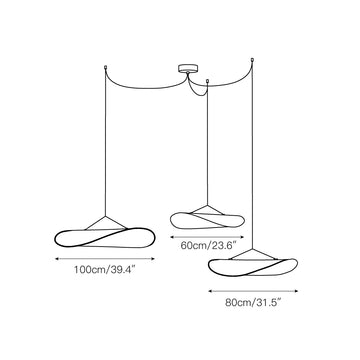 Tense Dupont Paper Pendant Lamp – detail 5 — Dimension drawings 3