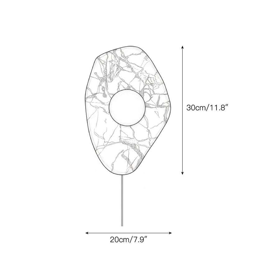 Textured Marble Plug-in Wall Lamp – detail 3 — Dimension drawings 1
