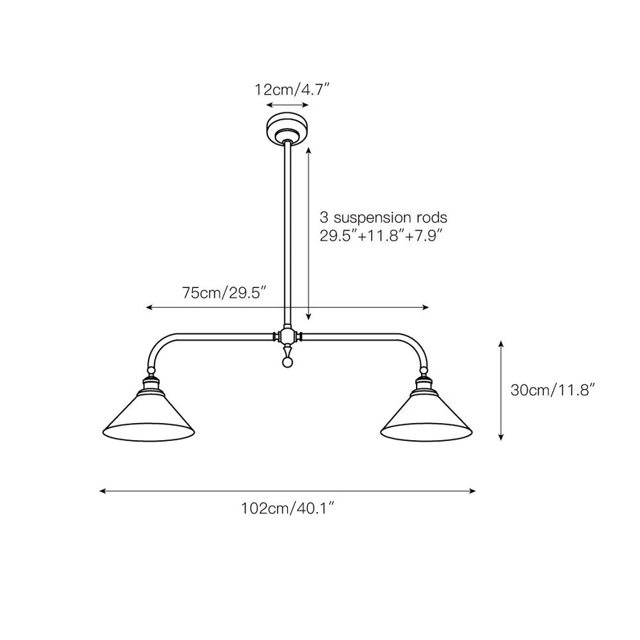 Thetford Pendant Light – detail 3 — Dimension drawings 1