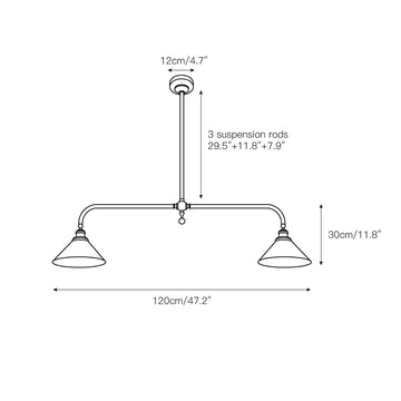 Thetford Pendant Light – detail 4 — Dimension drawings 2