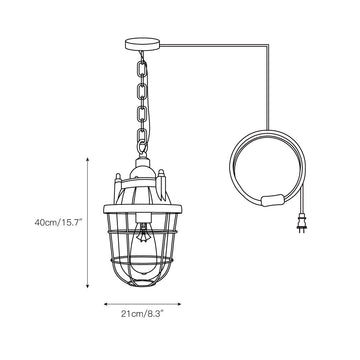 Thorlux Green Swag Light – detail 4 — Dimension drawings 2