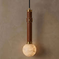 Load image into Gallery viewer, Threadline Alabaster Globe Pendant Lamp