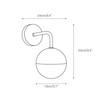Tia Travertine Wall Lamp – detail 3 — Dimension drawings 1