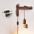Load image into Gallery viewer, Tia Travertine Swing Arm Plug-in Sconce