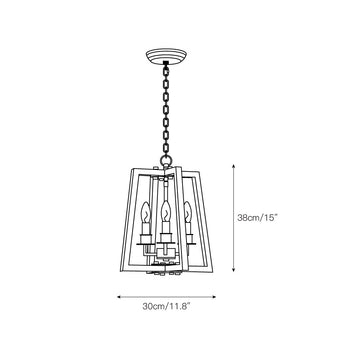 Tinsley Open Frame Pendant Lamp – detail 3 — Dimension drawings 1