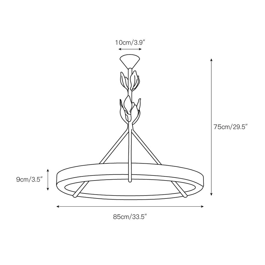 Tinsley Plaster Chandelier – detail 4 — Dimension drawings 2