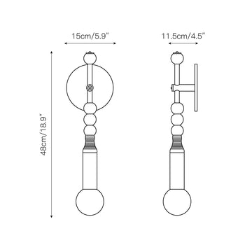 Toam Wall Lamp – detail 3 — Dimension drawings 1