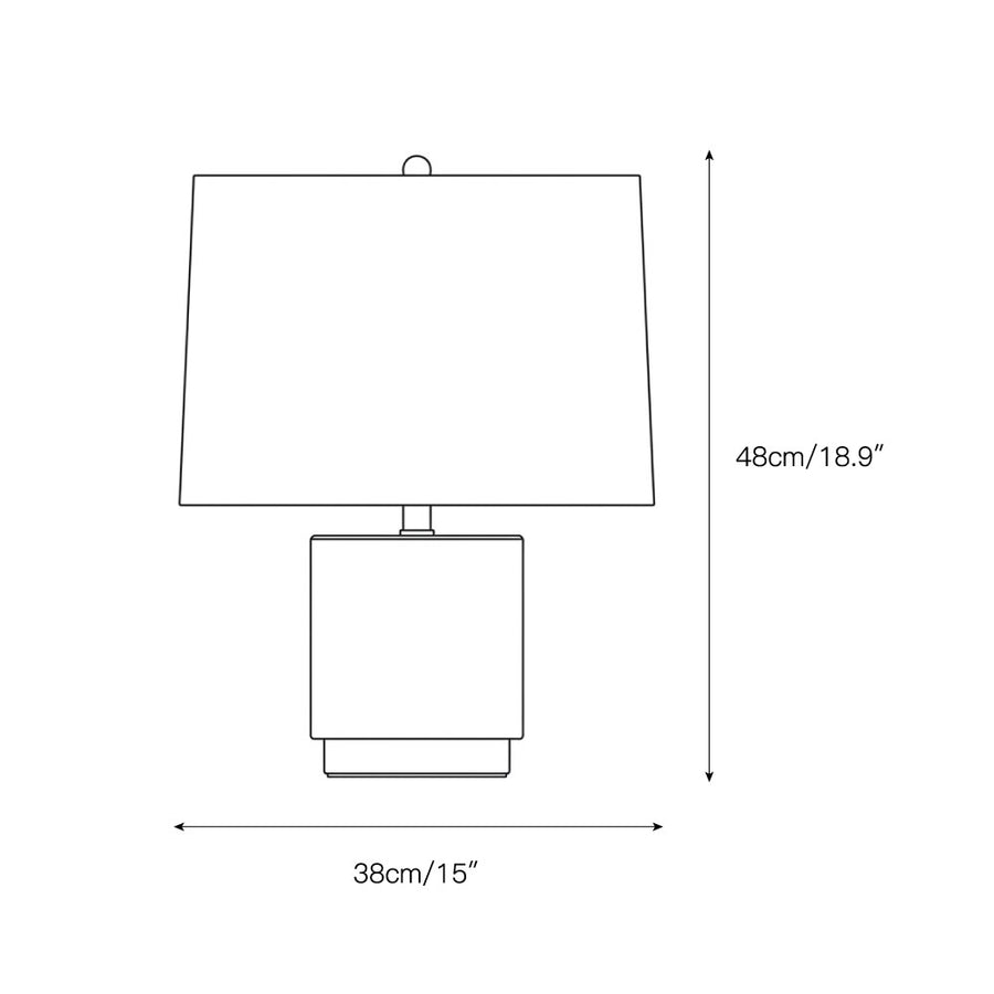 Toby Travertine Table Lamp – detail 3 — Dimension drawings 1