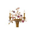 Load image into Gallery viewer, Tole Ceramic Flower Wall Lamp
