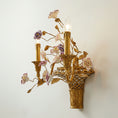 Load image into Gallery viewer, Tole Ceramic Flower Wall Lamp