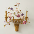 Load image into Gallery viewer, Tole Ceramic Flower Wall Lamp