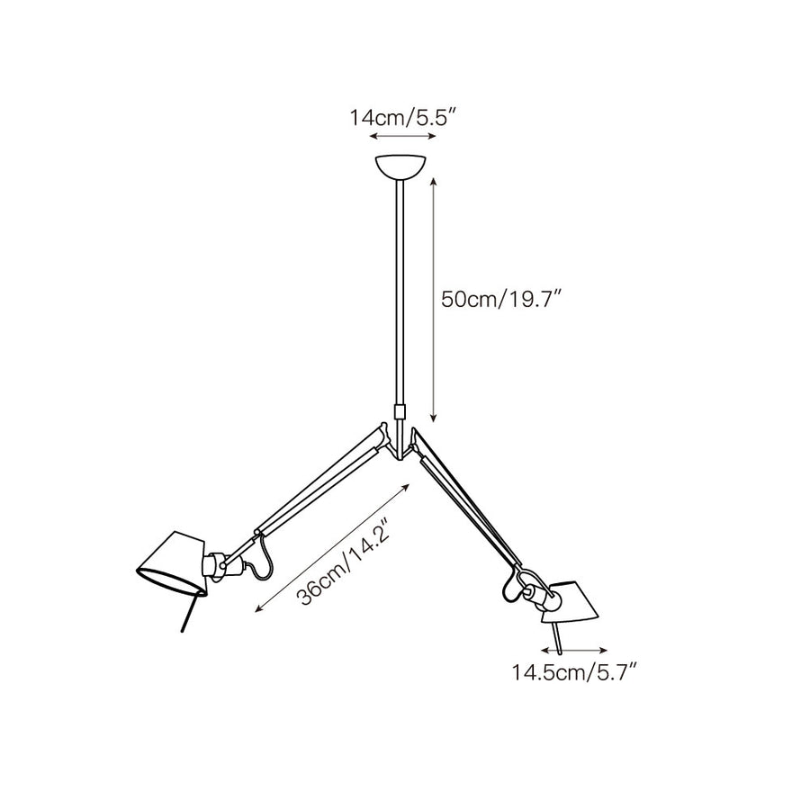 Brady Rocker Arm Pendant Lamp – detail 3 — Dimension drawings 1