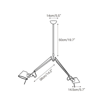 Brady Rocker Arm Pendant Lamp – detail 3 — Dimension drawings 1