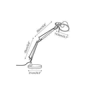Articulated Aluminum Desk Lamp – detail 4 — Dimension drawings 2