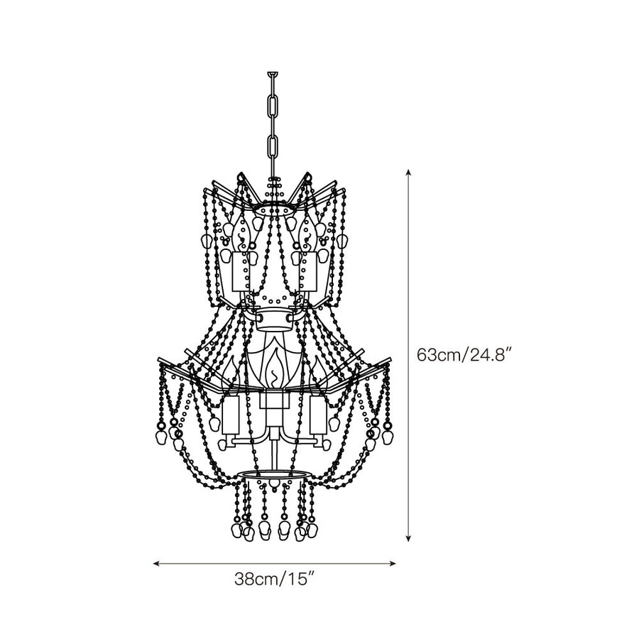 Toluca Turquoise Chandelier – detail 3 — Dimension drawings 1