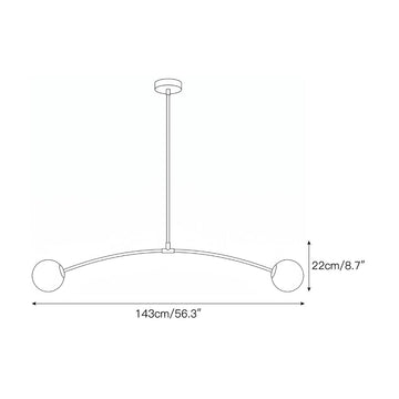 Traverse Alabaster Linear Chandelier – detail 3 — Dimension drawings 1