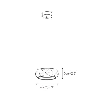 Travertine Drum Pendant Lamp – detail 3 — Dimension drawings 1