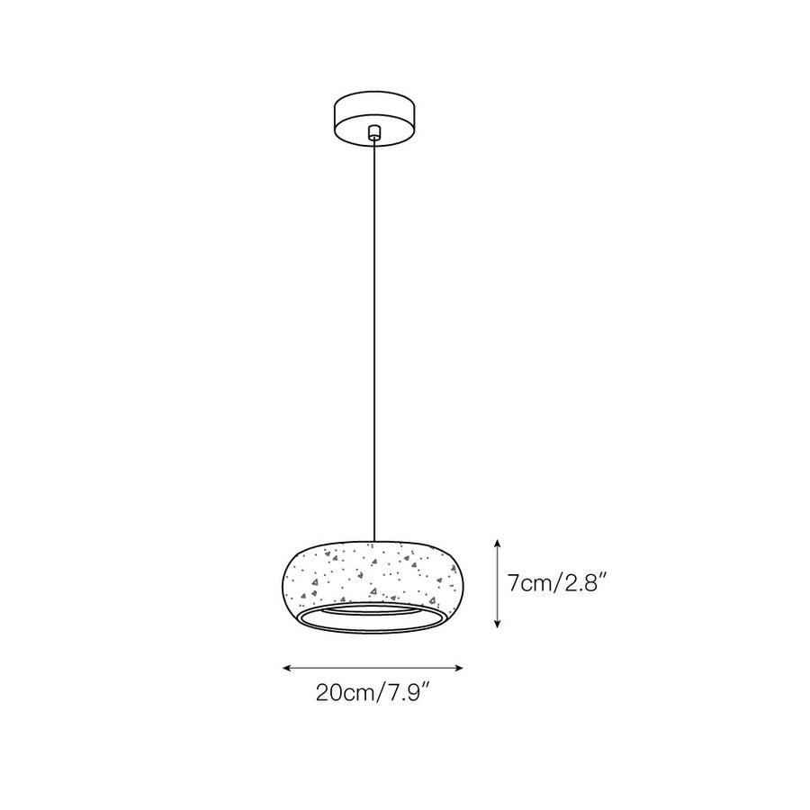 Travertine Drum Pendant Lamp – detail 3 — Dimension drawings 1