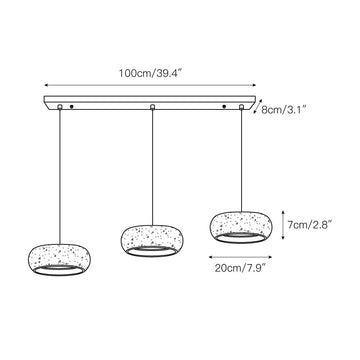 Travertine Drum Pendant Lamp – detail 5 — Dimension drawings 3
