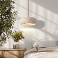 Load image into Gallery viewer, Travertine Drum Pendant Lamp
