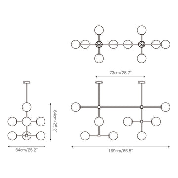 Trevi Multi Chandelier – detail 5 — Dimension drawings 2