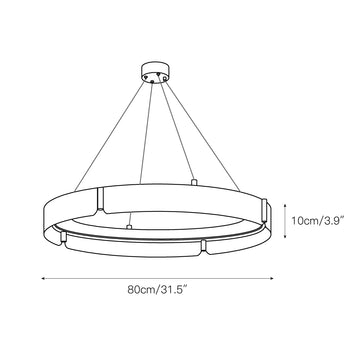 Tribeca Chandelier – detail 6 — Dimension drawings 2