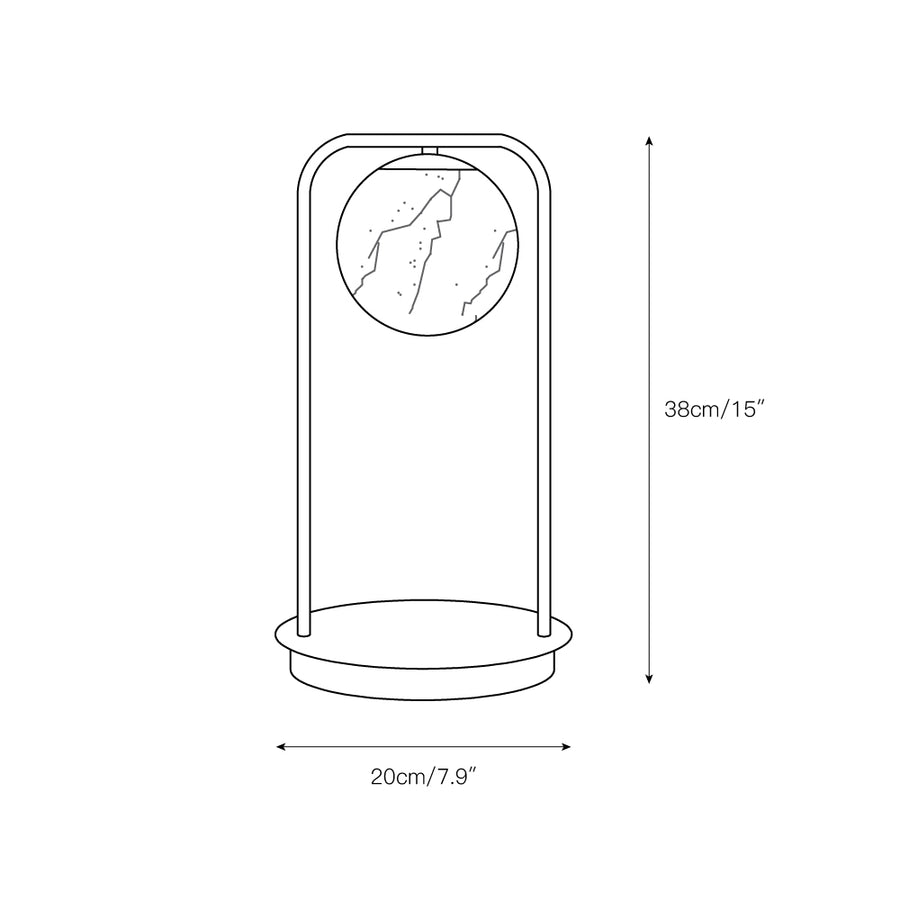 Tribeca Alabaster Table Lamp – detail 3 — Dimension drawings 1