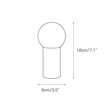 Cordless Alabaster Table Lamp (Built-in Battery) – detail 5 — Dimension drawings 2