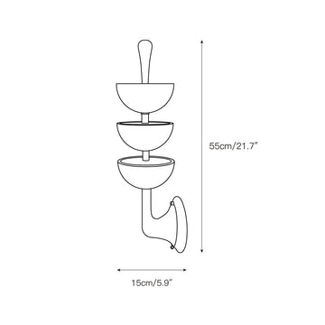 Triple Alabaster Wall Lamp – detail 3 — Dimension drawings 1