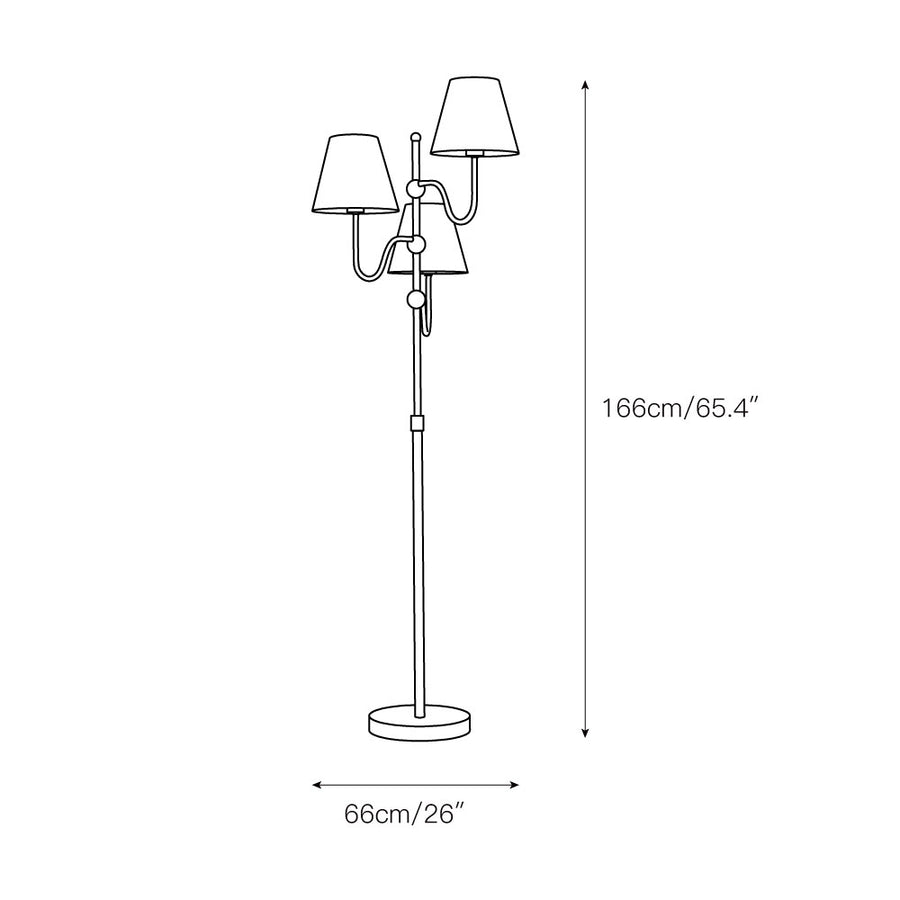 Triple Floor Lamp – detail 3 — Dimension drawings 1