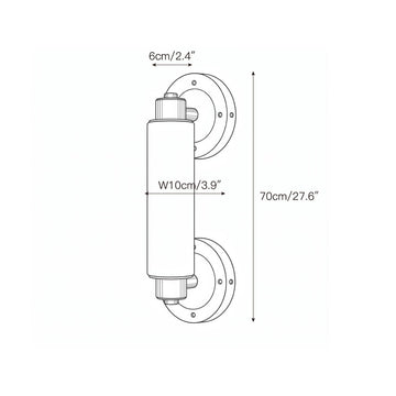 Tubular Alabaster Wall Sconce – detail 3 — Dimension drawings 1