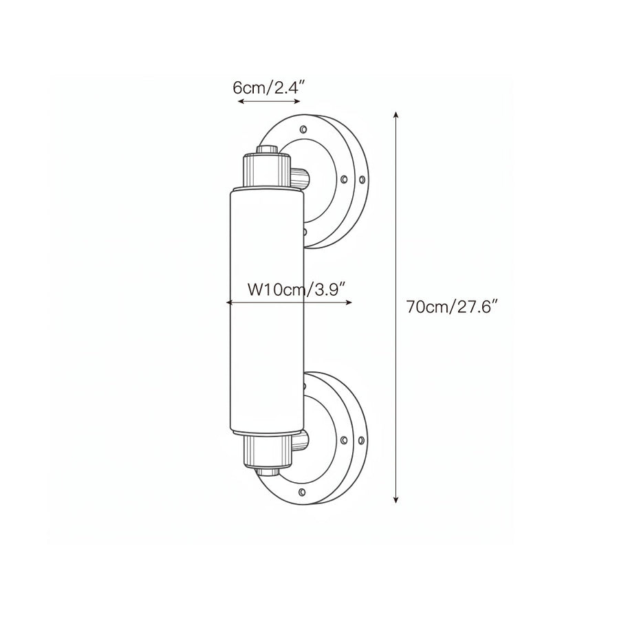 Tubular Alabaster Wall Sconce – detail 3 — Dimension drawings 1