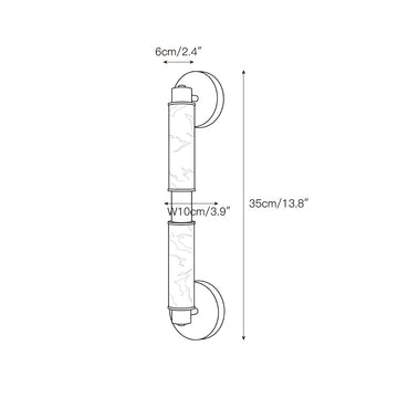 Tubular Alabaster Wall Sconce – detail 4 — Dimension drawings 2