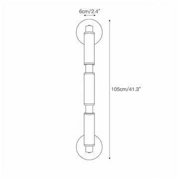 Tubular Alabaster Wall Sconce – detail 5 — Dimension drawings 3