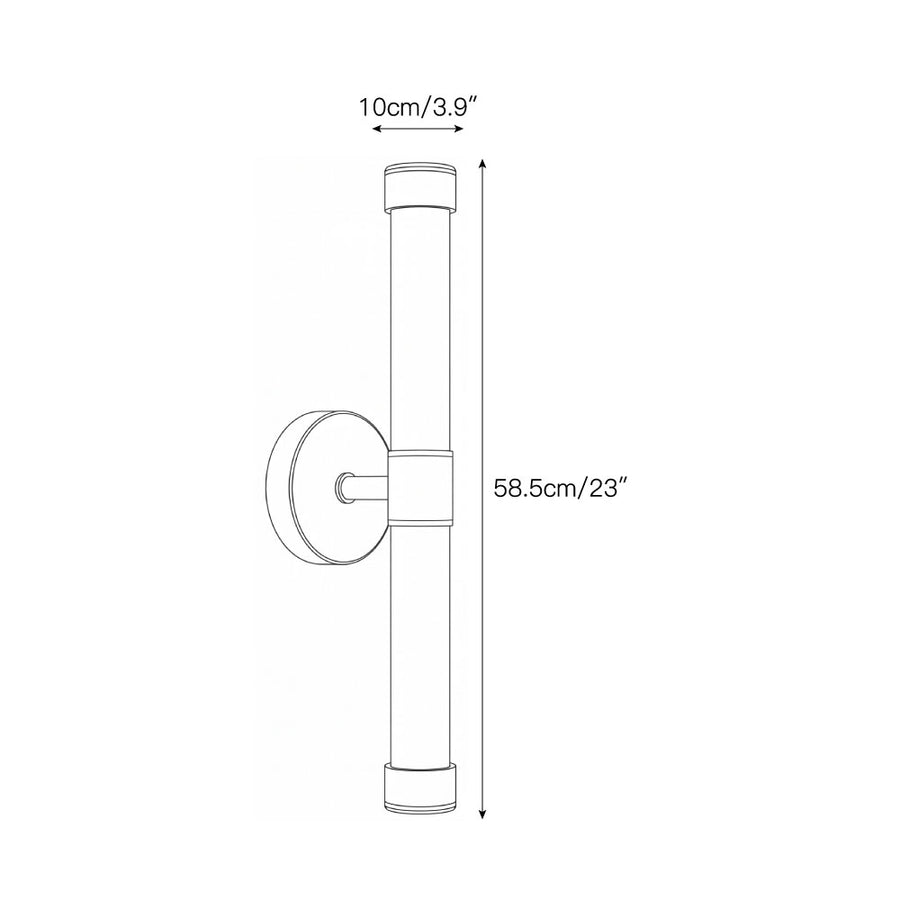 Tube Brass Wall Sconce – detail 3 — Dimension drawings 1