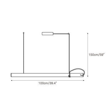 Tubular Linear LED Pendant Lamp – detail 3 — Dimension drawings 1