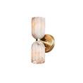 Load image into Gallery viewer, Double Alabaster Brass Wall Lamp