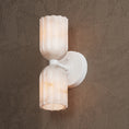 Load image into Gallery viewer, Double Alabaster Brass Wall Lamp