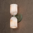 Load image into Gallery viewer, Double Alabaster Brass Wall Lamp