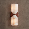 Load image into Gallery viewer, Double Alabaster Brass Wall Lamp