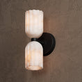 Load image into Gallery viewer, Double Alabaster Brass Wall Lamp