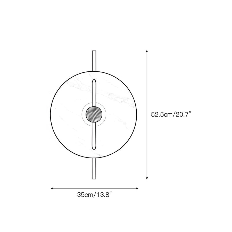 Twin Disc Marble Wall Lamp – detail 3 — Dimension drawings 1