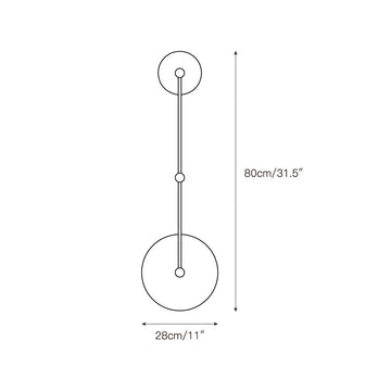 Twin Disc Travertine Wall Lamp – detail 3 — Dimension drawings 1
