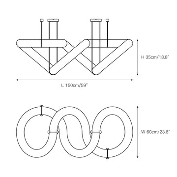 Twisted Ring Alabaster Chandelier – detail 6 — Dimension drawings 2
